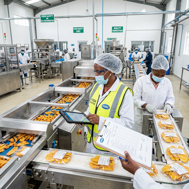 Quality control audit in food processing facility